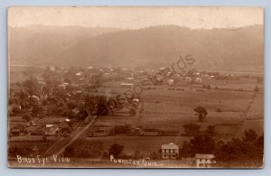 J87/ Powhatan Point Ohio RPPC Postcard c1910 Birdseye Railroad Depot 1698
