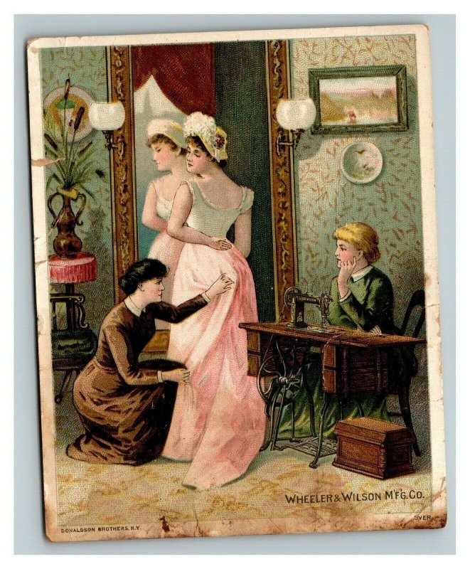 Vintage 1880's Victorian Trade Card Wheeler & Wilson's Sewing Machine BEAUTIFUL