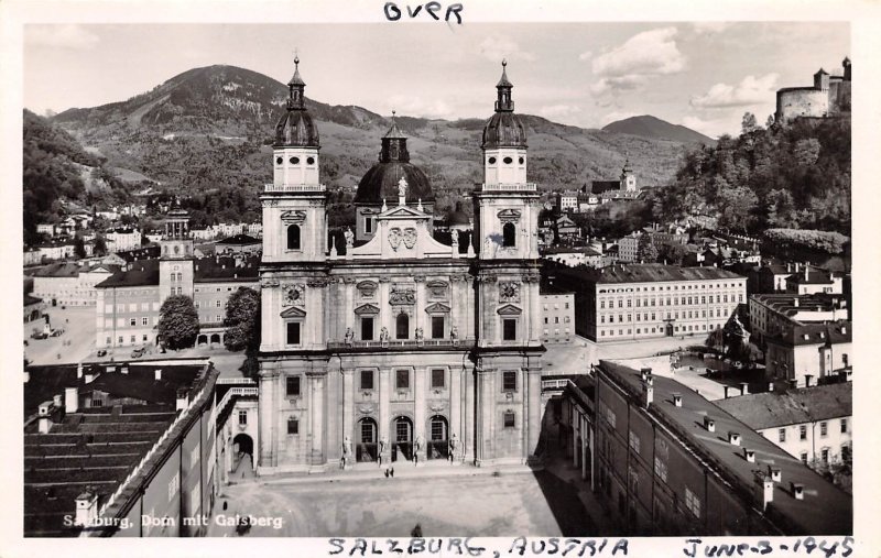 Dom mit Gatsberg Salzburg Austria Writing on back 