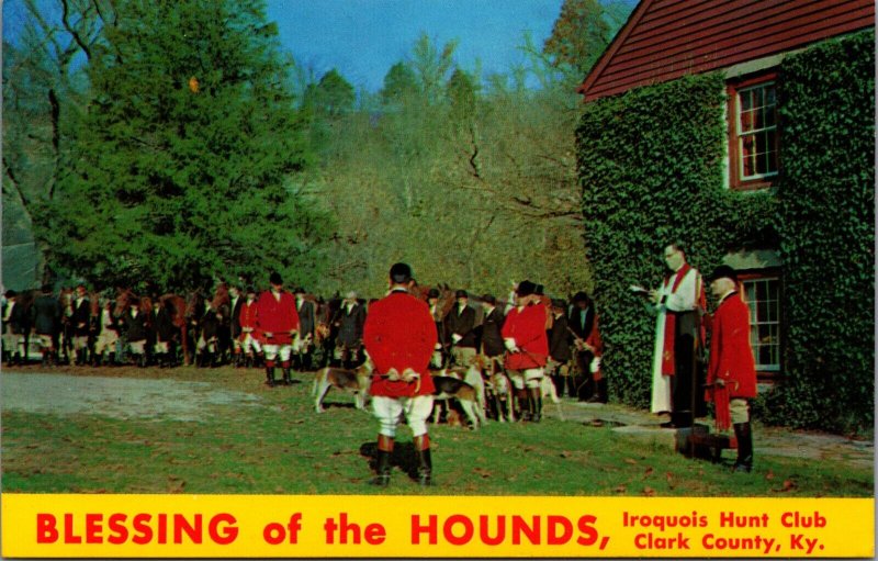 USA Blessing Of The Hounds Club Clark County Kentucky Chrome Postcard 09.81