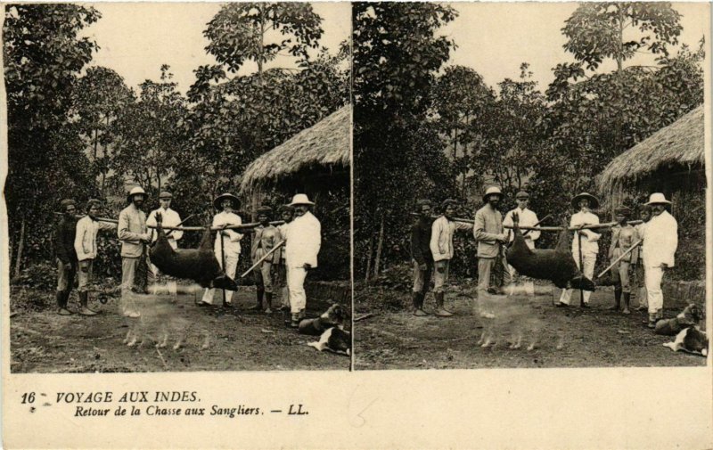 CPA AK VIETNAM INDOCHINE-Retour dee la Chasse aux Sangliers (321104)