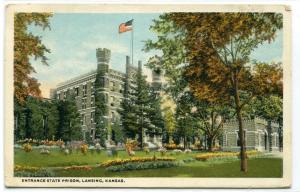 State Prison Entrance Lansing Kansas 1922 postcard