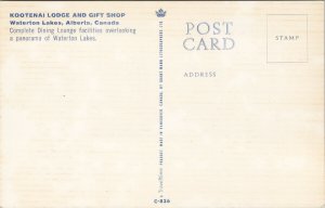 Kootenai Lodge And Gift Shop Waterton Lakes Alberta Unused Postcard H1