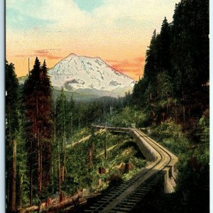 1910s Mount Tacoma, Wash. Railroad PC Panama Pacific Expo Cancel 3 Yrs Prior A24 