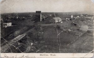 Hartline WA Washington Birdseye Grain Elevator Postcard H53a *as is