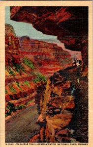 Ledges on Kaibab Trail, Grand Canyon Nat'l Park Fred Harvey Vintage Postcard N51