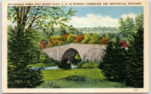 M-40353 Stone Arch Bridge Along US 40 Between Cumberland & Grantsville Maryland