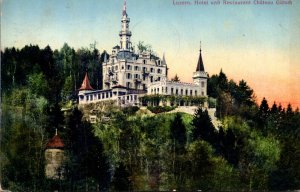 Switzerland Luzern Hotel und Restaurant Chateau Guetsch 1914