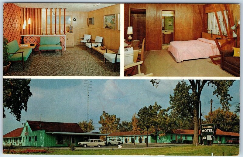 c1960s Lansing, Mich Burkewood Motel US Hwy 27 M-78 Oldsmobile Fisher MI PC A233