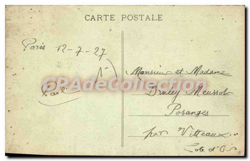 Postcard Old Paris Central Market Hall