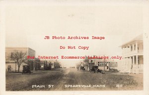 KS, Speareville, Kansas, RPPC, Main Street, Business Area, Photo Ad Photo No 411