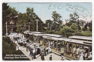 Streetcars Riverton Park Portland Maine 1907 postcard