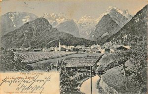 GRUSS aus LOFER AUSTRIA~LOFER mit STEINBERGE~1904 JOS. SCHMIDT PHOTO POSTCARD