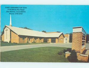 Pre-1980 CHURCH SCENE Des Moines Iowa IA p4339