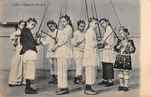 Native Indian Maypole Dance Traditional Girls Antique Postcard K27293