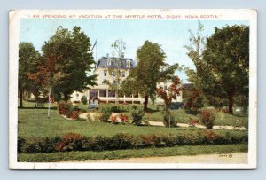 Myrtle Hotel Digby Nova Scotia Canada  WB Postcard L14