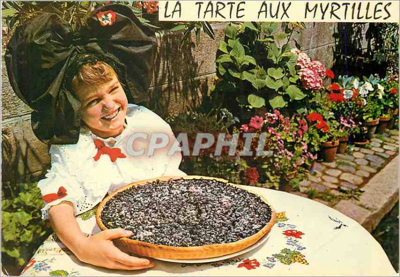 Modern Postcard Recipe for Blueberry Pie Folklore