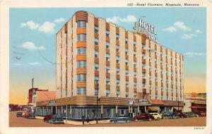 D57/ Missoula Montana Mt Postcard 1951 Hotel Florence Building