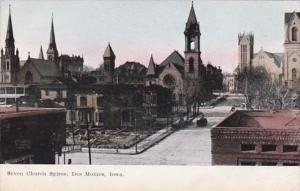 Iowa Des Moines Seven Church Spires