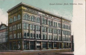 Postcard Russel Lamson Block Waterloo Iowa IA