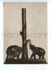 199913 INDIA elephants old postcard