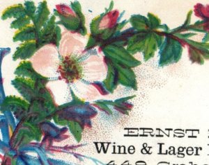 1880s Ernest Lenk Wine & Lager Beer Saloon #2 Fab! F44