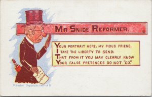 Mr Snide Reformer Prohibition Liquor Alcohol Political V Series Postcard H3