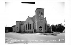 Washington Iowa First Christian Church Real Photo Antique Postcard K89017