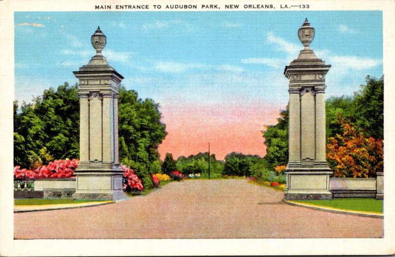 Louisiana New Orleans Main Entrance To Audubon Park