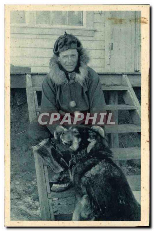 Old Postcard The missionary and his companion faithful Arctic Circle Alaska P...