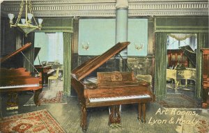 Postcard C-1910 Chicago Illinois Piano advertising Leon Healy Teich Il24-2153