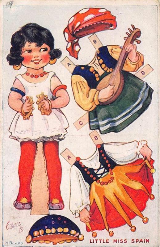 Dressing Girls Tuck US, UK, France, Spain, China, Dutch, Postcard Set of Six