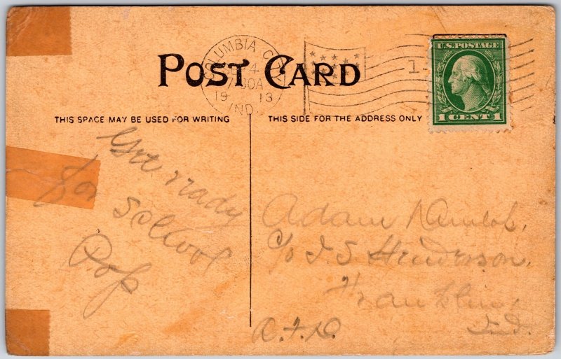 Columbia City Indiana IN, 1913 Governor TR Marshall & Residence Vintage Postcard