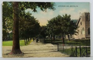 Bristol Pa Jefferson Ave c1913 Postcard N6