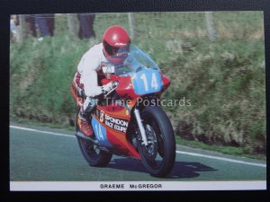 Isle of Man T.T. Races GRAEME McGREGOR AT THE BUNGALOW c1984 Postcard by Mannin