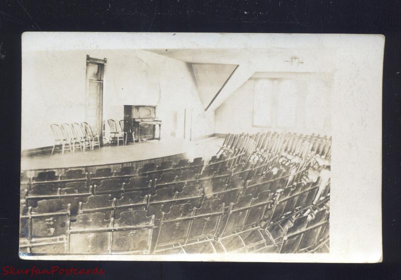 RPPC HARTLEY IOWA HIGH SCHOOL THEATRE AUDITORIUM INTERIOR REAL PHOTO POSTCARD