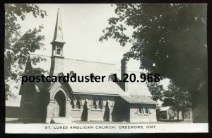 968 - CREEMORE Ontario 1920s St. Lukes Anglican Church. Real Photo Postcard