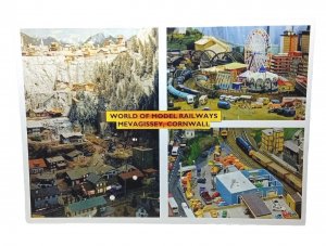 World Of Model Railways Mevagissey Cornwall Vintage Multiview Postcard