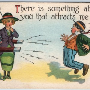 c1910s Romance Girl Magnet There is something about you that attracts me! A206