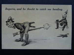 WW1 War Cartoons Series IRISH - BEGORRA SHOT KAISER c1914 Postcard Bamforth 5012