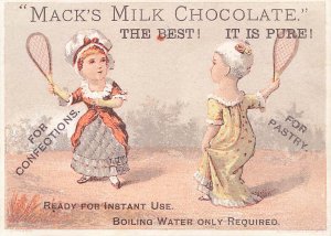 MACK'S MILK MACK'S MILK CHOCOALATE ADVERTISING 2 TRADE CARDS, 3.5 x 2.5