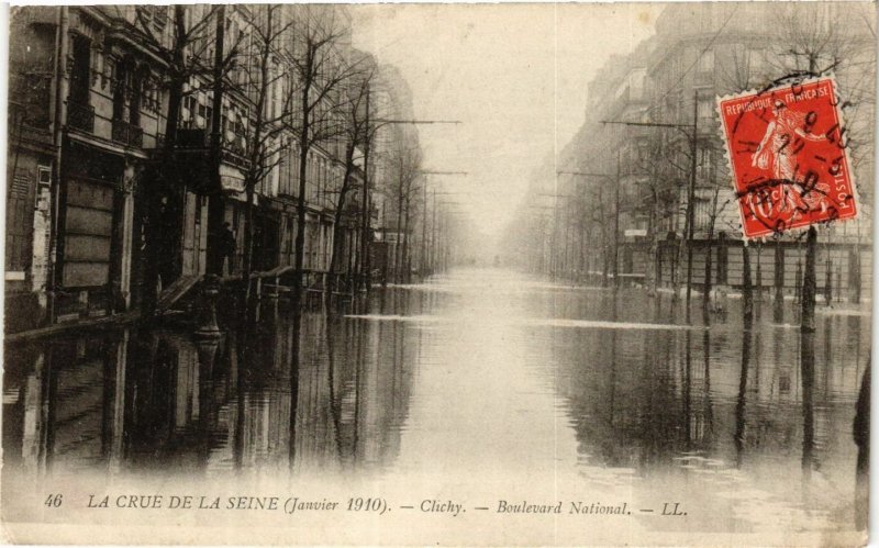 CPA Crue de la Seine CLICHY Boulevard National (413380)