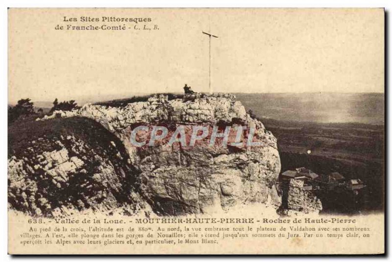 Old Postcard Franche Comte Loue Valley Mouthier-Haute-Pierre Rocher de Haute ...