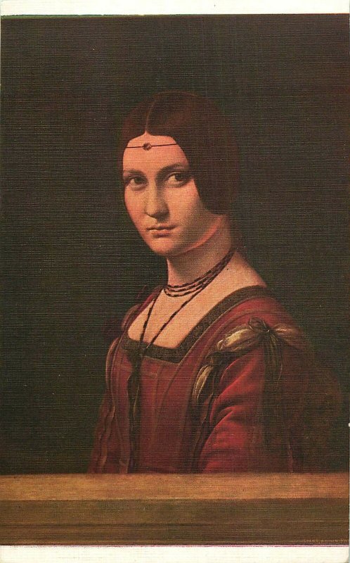 LEONARDO DE VINCI PORTRAIT OF LUCRETIA CRIVELLI ART POSTCARD