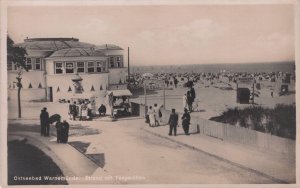 Ostseebad Warnemunde Strand Teepavillion German Old Postcard