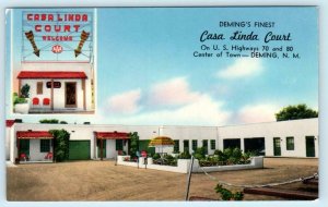 DEMING, New Mexico NM ~ Roadside CASA LINDA COURT ca 1950s Postcard