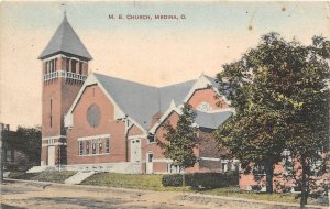 F45/ Medina Ohio Postcard 1910 M.E. Church Building