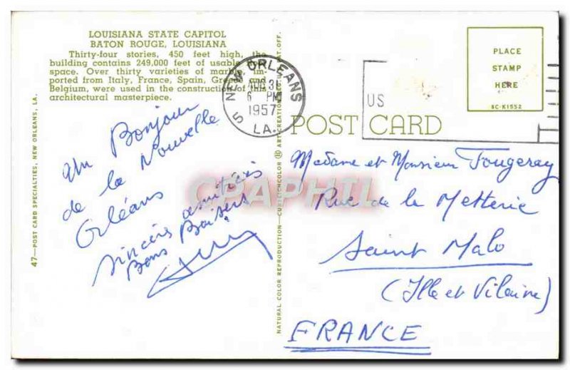 Modern Postcard Louisiana State Capitol Baton Rouge
