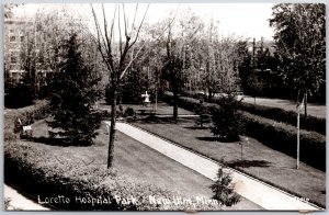 Loretto Hospital Park New Ulm Minnesota MN Real Photo RPPC Postcard