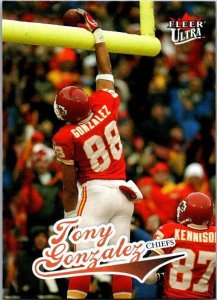 2004 Fleer Football Card Tony Gonzalez Kansas City Chiefs sk9372